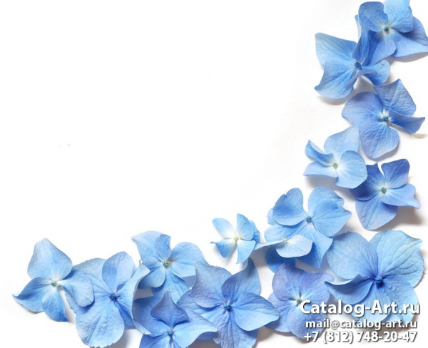 Натяжные потолки с фотопечатью - Голубые цветы 1